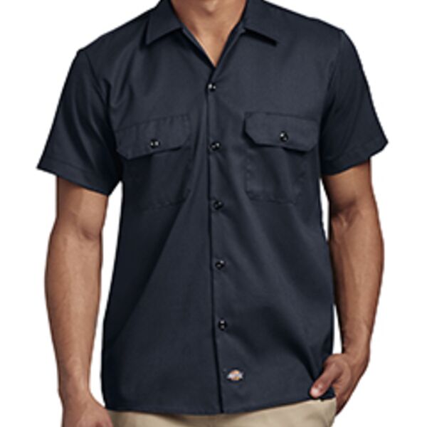 Men's Short Sleeve Slim Fit Flex Twill Work Shirt Thumbnail