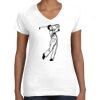Women's Fine Jersey V-Neck Tee Thumbnail